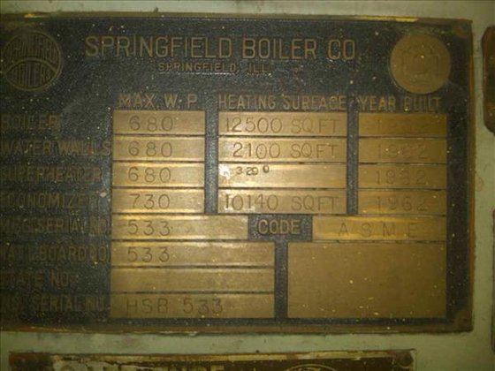 SPRINGFIELD TWO-DRUM BENT TUBE BOILER