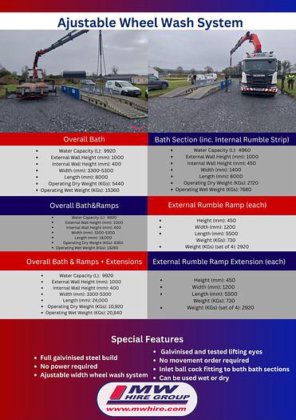 可调节车轮清洗槽