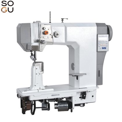 Automatic single needle post-bed direct drive roller feed sewing ...