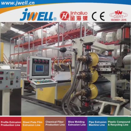 Jwell- 用于绿色食品容器和包装的 PP 塑料多层彩色环保板材回收农用挤出机