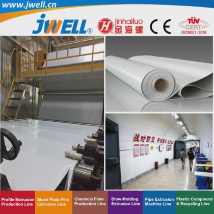 用于防空洞的 Jwell-Tpo|PVC|EVA|PE 塑料回收防水板制造挤出机械，效率高，出厂价