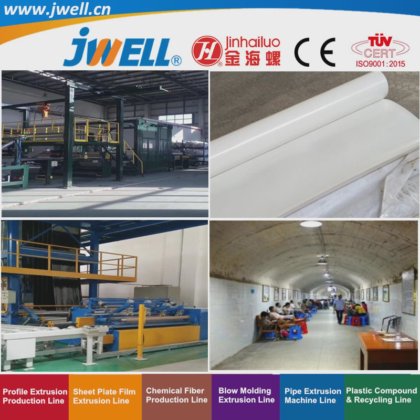 用于防空洞的 Jwell-Tpo|PVC|EVA|PE 塑料回收防水板制造挤出机械，效率高，出厂价