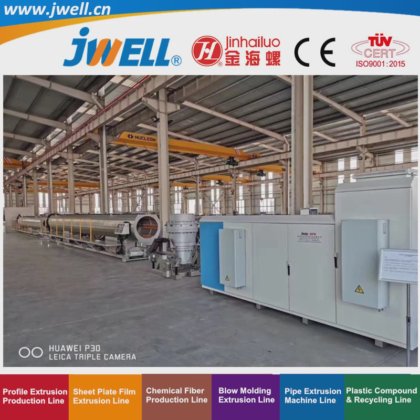 Jwell- 用于管材板材薄膜型材挤出生产线的锥形平行双螺杆回收利用挤出机