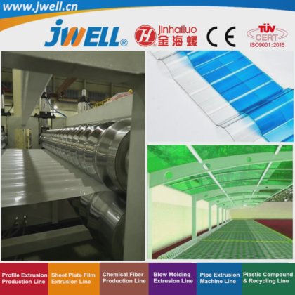 Jwell -PC 塑料瓦楞纸板回收利用农用挤出机，用于商业建筑过道屋顶|车棚，价格优惠