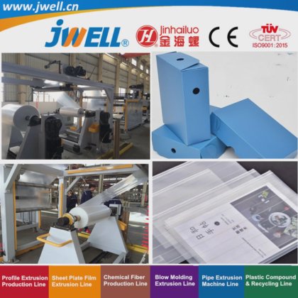 用于吸塑包装和文具装饰的 Jwell PP|PS 塑料板材回收塑料杯挤出机