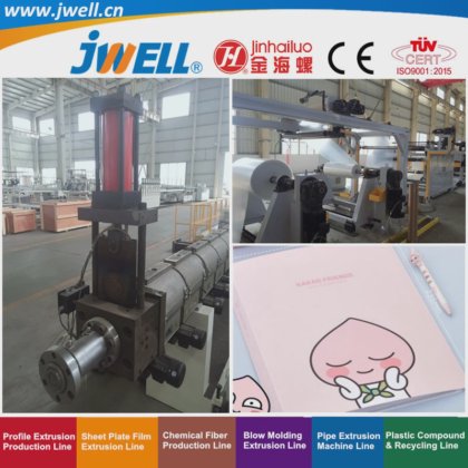 用于吸塑包装和文具装饰的 Jwell PP|PS 塑料板材回收塑料杯挤出机
