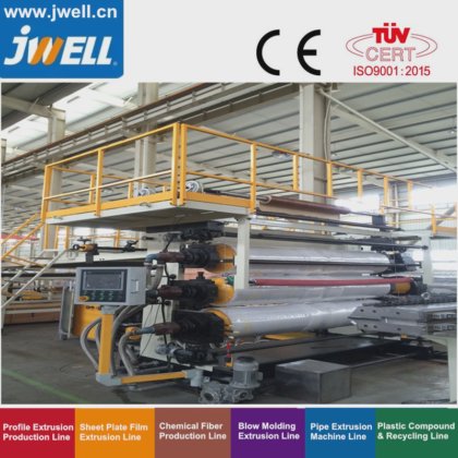 Jwell-PVC 塑料大理石 UV 仿表面板材回收农用挤出机，用于广告板|展板|相框
