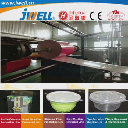 Jwell- 用于绿色食品容器和包装的 PP PS 塑料环保板材回收利用挤出塑料杯机生产优惠价格