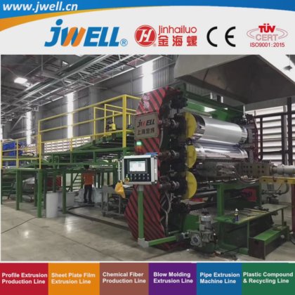 自動車用途シリーズのJwell- HDPEプラスチックプレートリサイクル成形押出機(7)