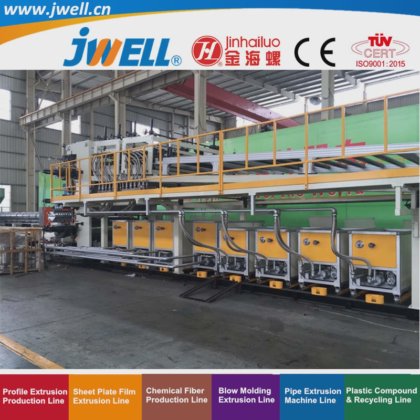 自動車用途シリーズのJwell- HDPEプラスチックプレートリサイクル成形押出機(7)