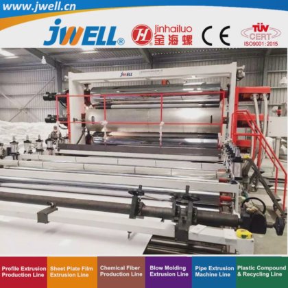 Jwell-PP 高密度聚乙烯（HDPE）塑料土工格栅回收挤出机，用于伊尔加廷公路、铁路、矿山和建筑项目