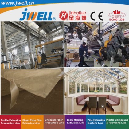 Jwell -高产能 PC 塑料耐力板回收农用挤出机，用于房屋阳光房阳台装饰