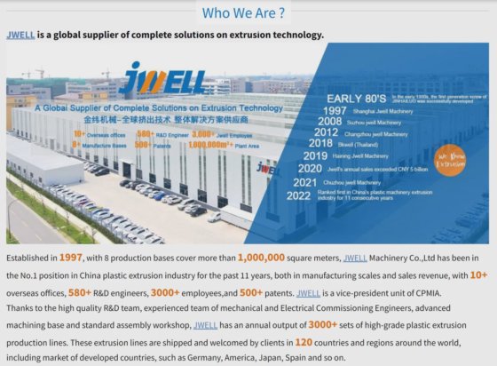 Jwell TPE/Tpo/PVC 汽车内饰和脚垫挤出机