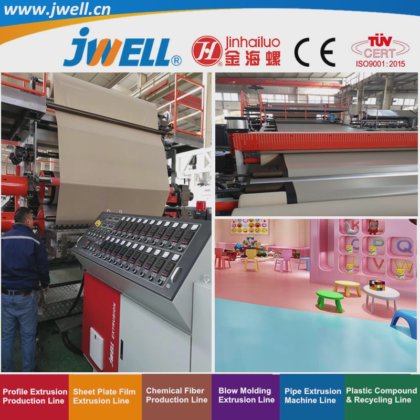 Jwell-PVC 塑料皮革双层和三层挤出机，用于娱乐厅和幼儿园，高效，出厂价