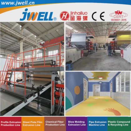 Jwell-PVC 塑料皮革双层和三层挤出机，用于娱乐厅和幼儿园，高效，出厂价