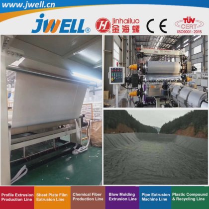 ジュエル-Tpo|PVC|EVA|PEプラスチックリサイクル防水シート製造押出機、廃棄物処理場と駐車場用、高容量と良い価格。