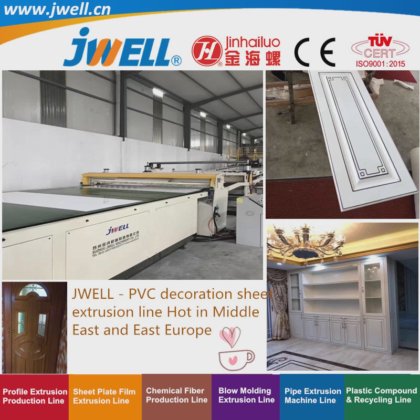 Jwell-PVC 塑料幅宽 1220mm 装饰板/大理石板回收农用挤出机