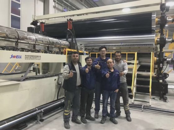 ジュエル機械の防水シート押出ラインプラスチック製造機械