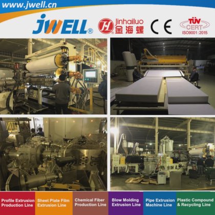 Jwell-ABS|HIPS|GPPS|PMMA 塑料冰箱板回收制造挤出机械，用于冰箱门|内胆|抽屉饮水机