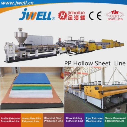 Jwell-PP|PC|PE 塑料中空板回收利用农用挤出机，用于建筑模板替代木工板生产线