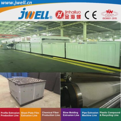 Jwell-PP|PC|PE 塑料中空板回收利用农用挤出机，用于建筑模板替代木工板生产线