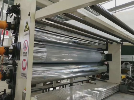 Tpo/EVA/PVC/HDPE 土工膜片材挤出机 塑料防水片材生产线