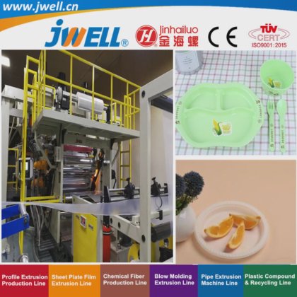 用于食品包装的 Jwell-PLA|PET 生物降解塑料板材回收利用挤出机