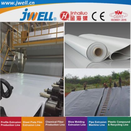 用于大坝建筑防水工程的 Jwell-Tpo|PVC|EVA|PE 塑料再生防水板高效挤出机