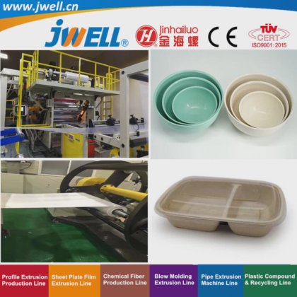 用于沙拉碗的 Jwell-PLA|PET 生物降解塑料板材回收利用挤出机 物美价廉、效率高