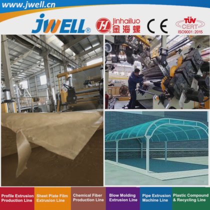 Jwell -用于商业建筑走道屋顶的 PC 塑料耐力板回收挤出机，价格优惠，产能高