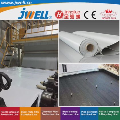 用于粮库和仓库的 Jwell-Tpo|PVC|EVA|PE 塑料回收防水板挤出机，高产量，出厂价