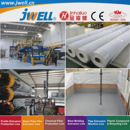 用于粮库和仓库的 Jwell-Tpo|PVC|EVA|PE 塑料回收防水板挤出机，高产量，出厂价