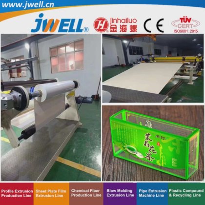 Jwell-PVCプラスチック硬質透明 シート厚さ0.3-3mmリサイクル農業押出成形機食品包装用高品質