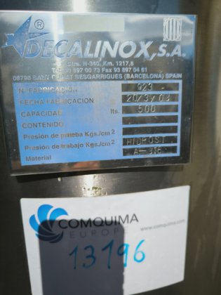 500 LITER EDELSTAHL 316 TANK