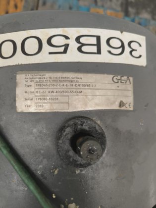 2010 GEA WESTFALIA TP8080-250