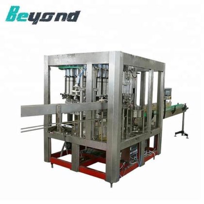 用于食用油灌装机的高品质旋转式辣椒油瓶灌装旋盖贴标机