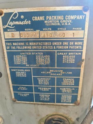 Lapmaster B Lapping Machine Single