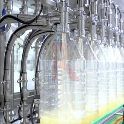 全自动线性活塞式葵花籽油瓶灌装旋盖包装机