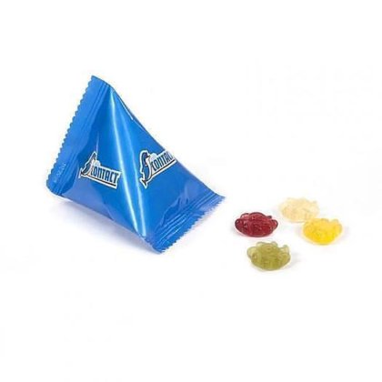 充填およびシール機を備えたジェリービーンズ用 Dession 三角形包装機