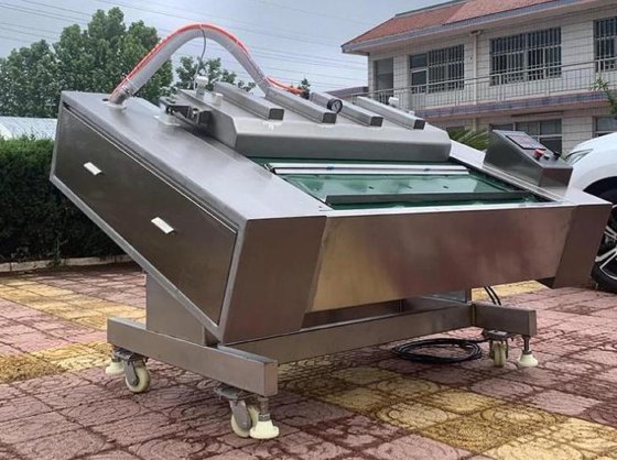 高品质鱼类零食新鲜玉米蔬菜干红薯大肉滚动连续真空包装机