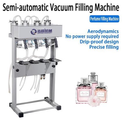 ZT 半自动气动真空 4 头古龙水精油香水补充瓶玻璃香水灌装机