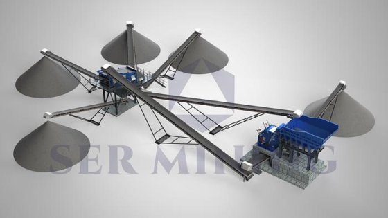 350～400 tph 固定式一次衝撃破砕・選別プラント（軟石用）