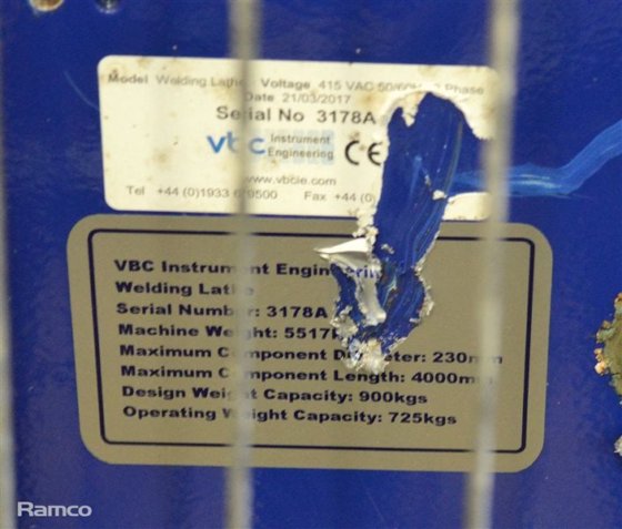 VBC 焊接车床机械和等离子切割设备