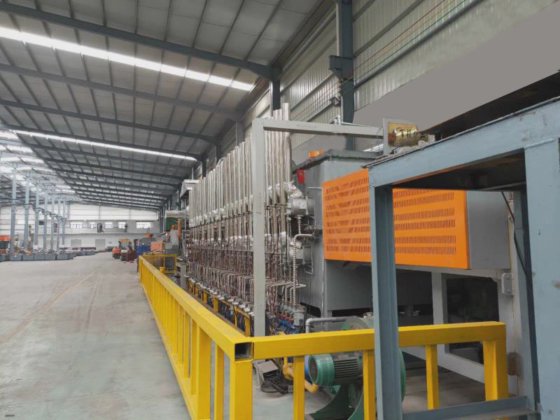 工业熔炼锻造感应加热淬火硬化网带炉生产线