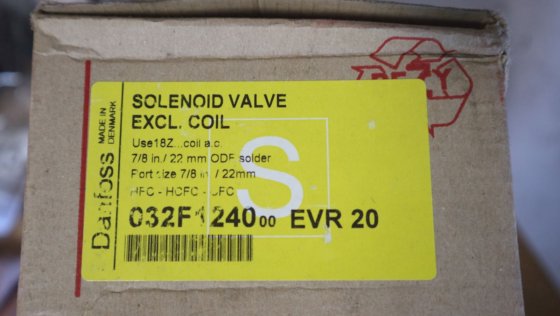 ダンフォス冷凍EVR20コイルを除くソレノイドバルブ7/8''/22ミリメートル