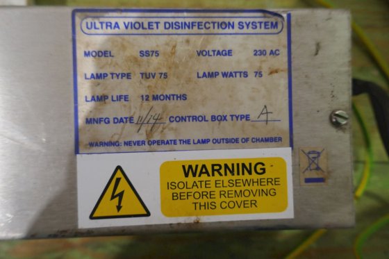 Wrekin Water 紫外线消毒系统 SS75 控制箱