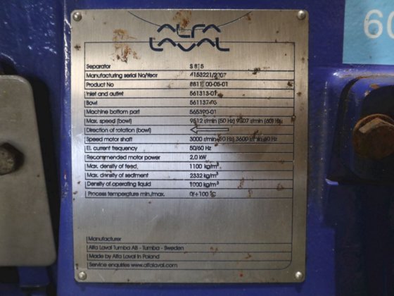 2007 阿法拉伐 S 815