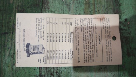 ジョンソンコントロールズ水圧制御バルブV46BE-9600 - パイプサイズ、30インチネジ山