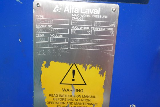 2000 アルファ・ラバル M6-MFM クラスオイルクーラー