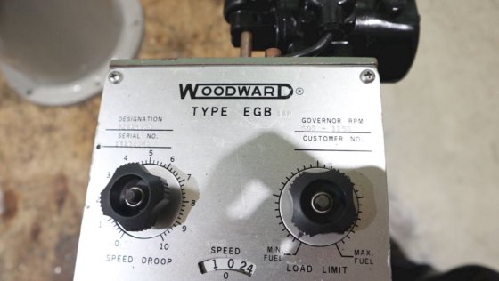 中古 Woodward メカニカルガバナバックアップ付き電子制御
